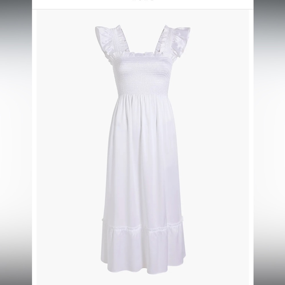 Hill House Home Ellie Nap Dress in white silk. Collector’s edition
